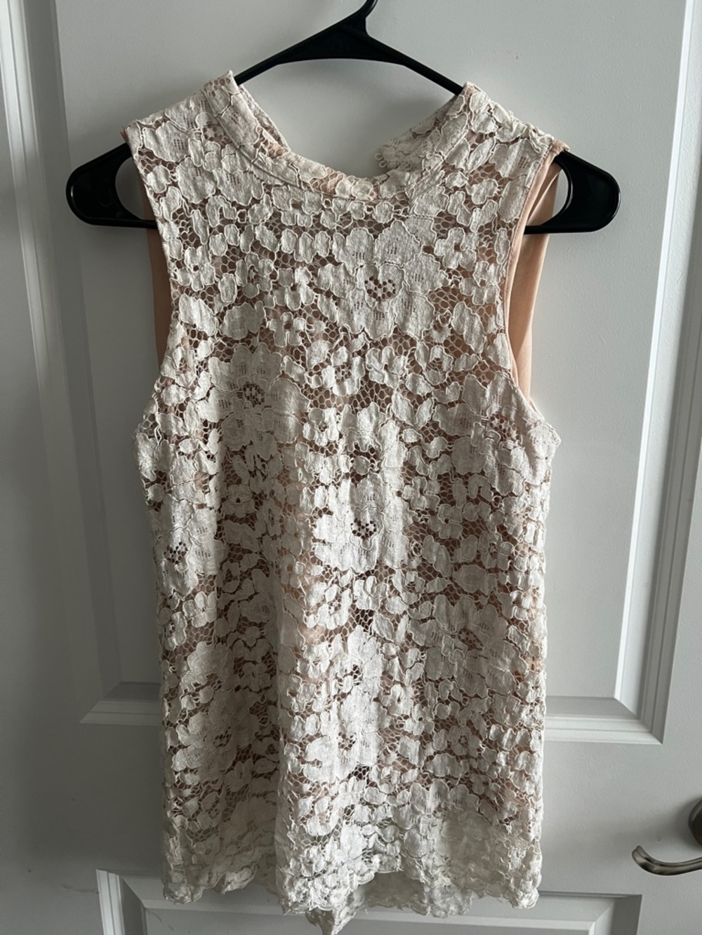 Sleeveless Lace Tank Top - Cream